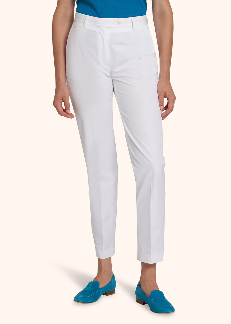 Pantaloni bianco Kiton da donna, in cotone 2