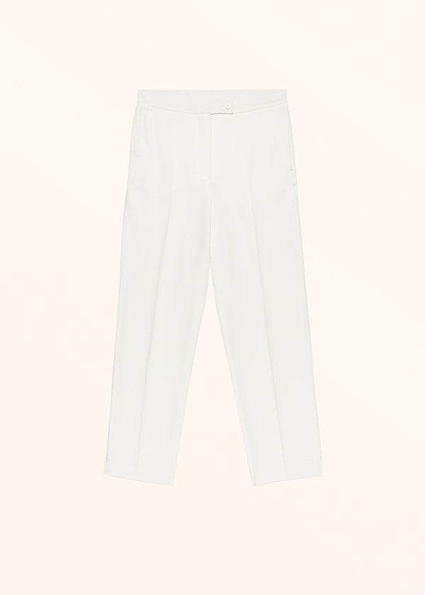 Pantaloni bianco Kiton da donna, in seta 1