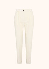 pantaloni Kiton donna, in cotone bianco 1