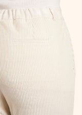 pantaloni Kiton donna, in cotone bianco 5