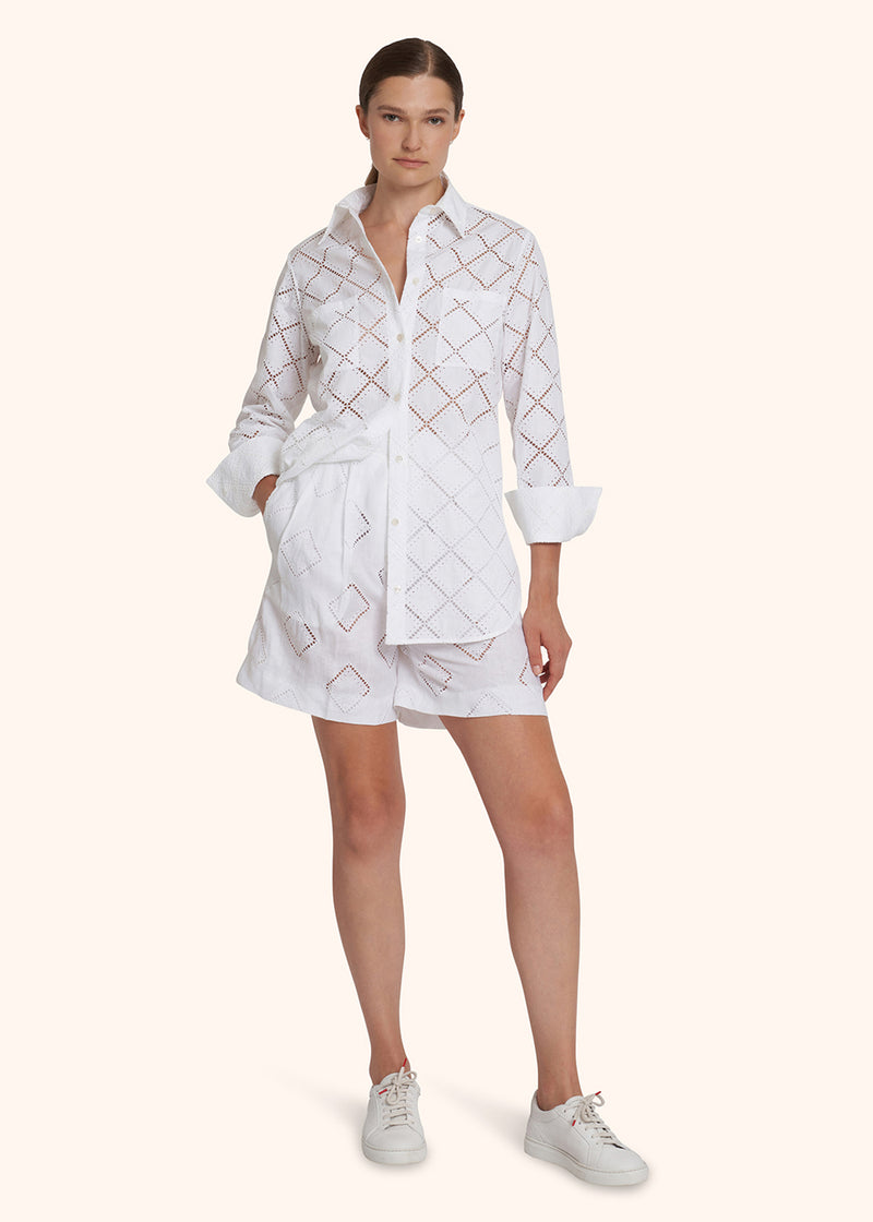 Camicia bianco Kiton da donna, in cotone 5