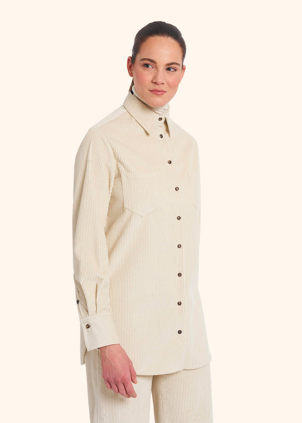 Camicia bianco Kiton da donna, in cotone 2