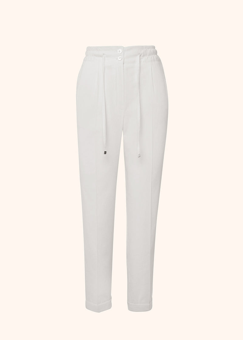 Pantaloni bianco Kiton da donna, in cotone 1