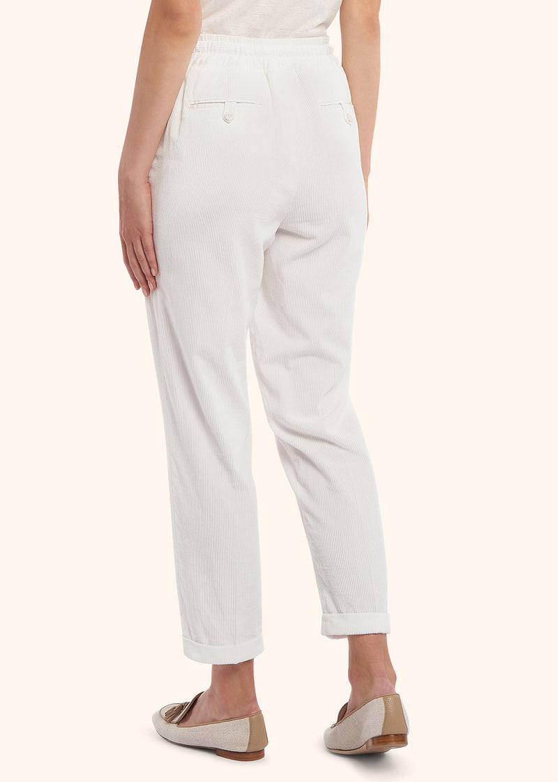Pantaloni bianco Kiton da donna, in cotone 3