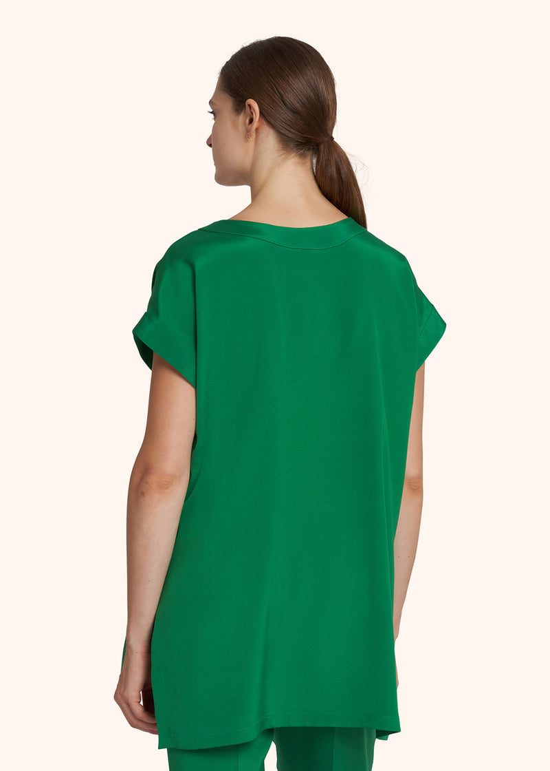 Camicia verde smeraldo Kiton da donna, in seta 3