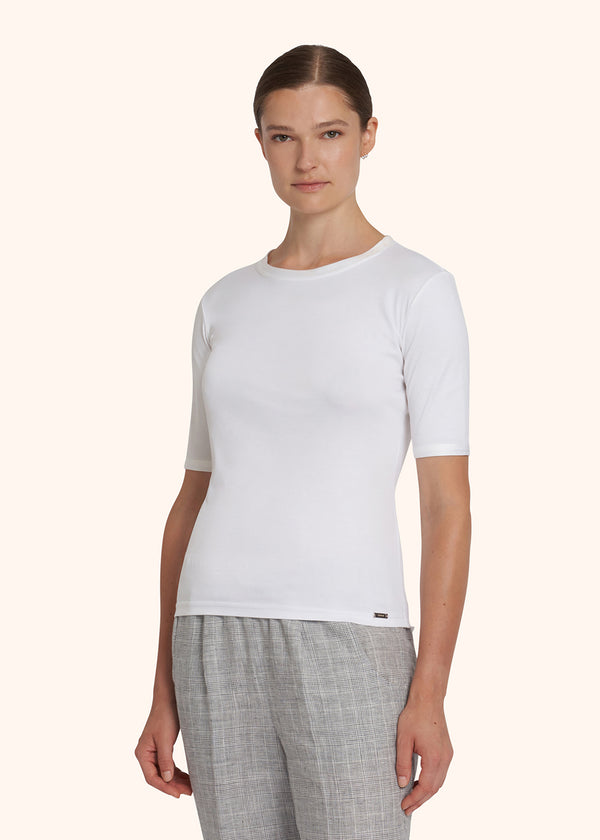 Camicia bianco Kiton da donna, in cotone 2