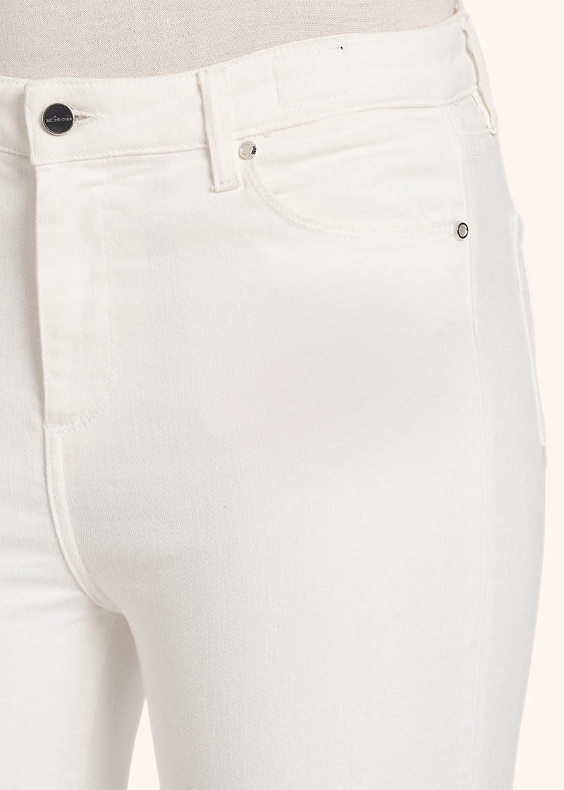 Pantaloni Jns bianco sporco Kiton da donna, in cotone 4