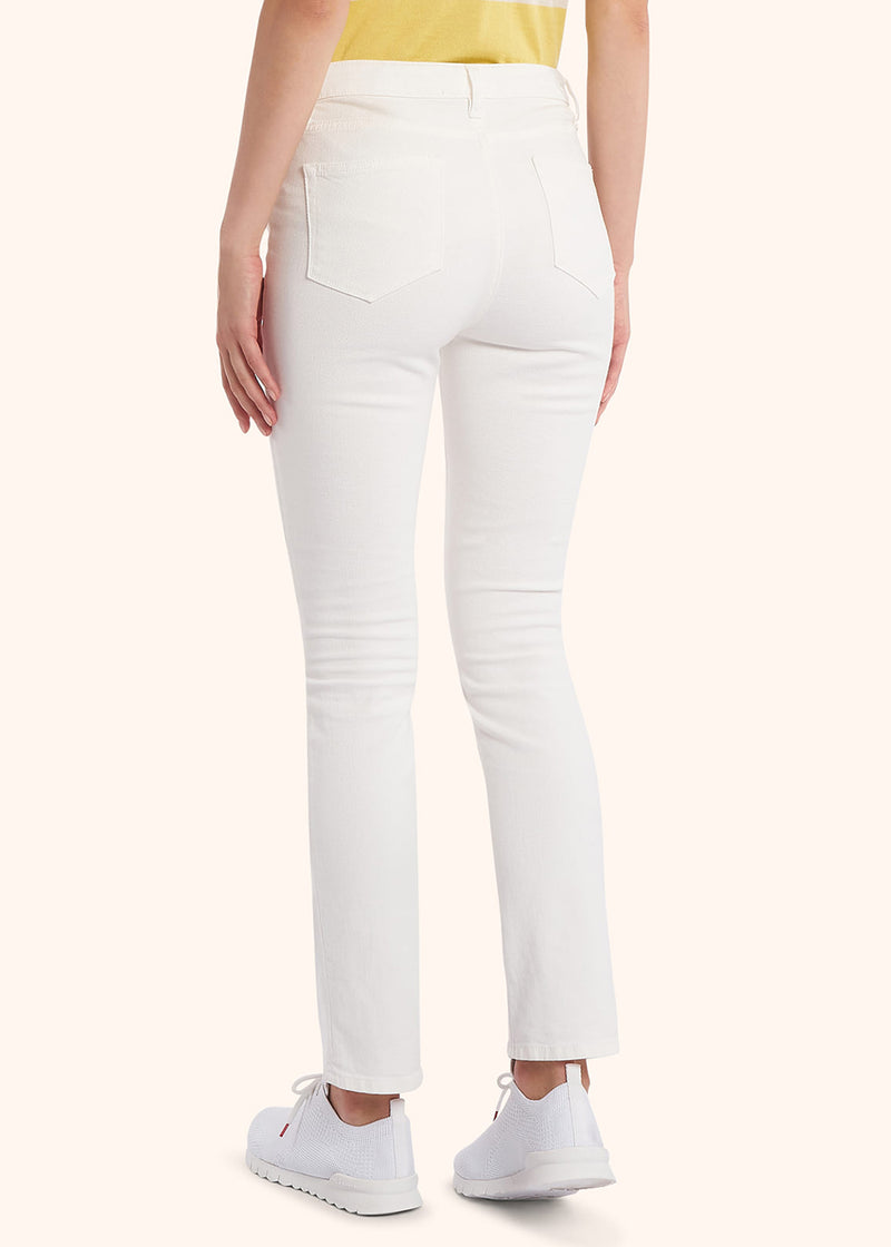 Pantaloni Jns bianco Kiton da donna, in cotone 3