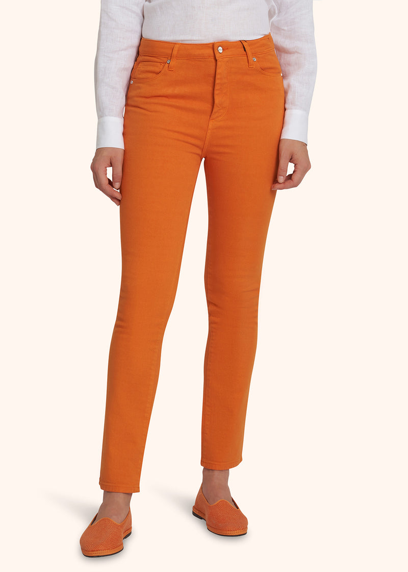 Pantaloni Jns arancione Kiton da donna, in cotone 2