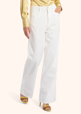 Pantaloni Jns bianco Kiton da donna, in cotone 2
