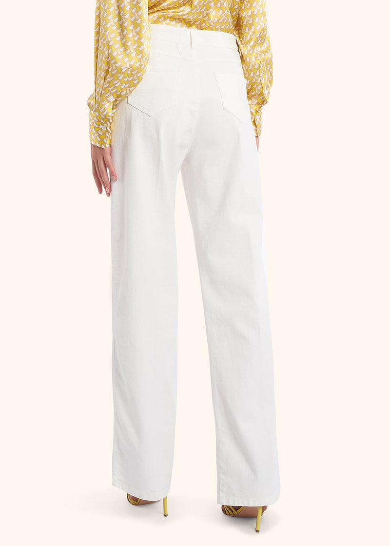 Pantaloni Jns bianco Kiton da donna, in cotone 3
