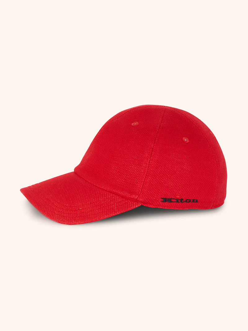 Cappello Baseball rosso Kiton da uomo, in cotone 1