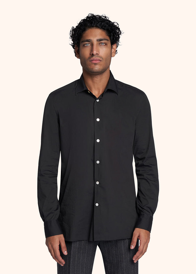 Camicia nero Kiton da uomo, in cotone 2