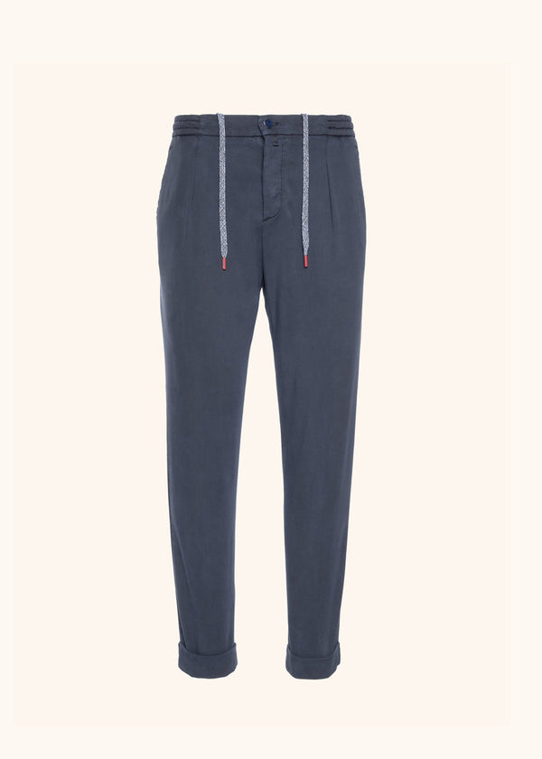 Pantaloni navy blu Kiton da uomo, in lyocell 1