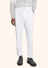 Pantaloni bianco Kiton da uomo, in lyocell 2