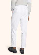 Pantaloni bianco Kiton da uomo, in lyocell 3