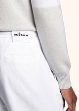 Pantaloni bianco Kiton da uomo, in lyocell 4