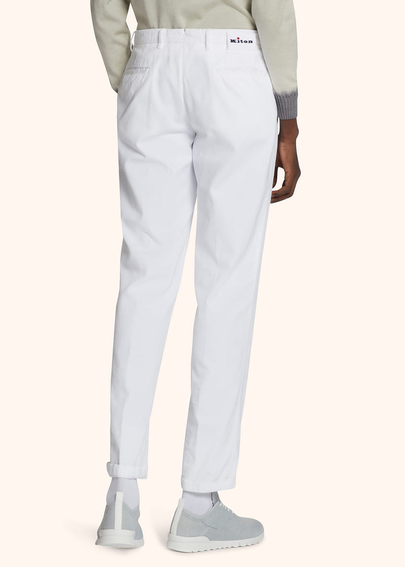 Pantaloni bianco ottico Kiton da uomo, in cotone 3