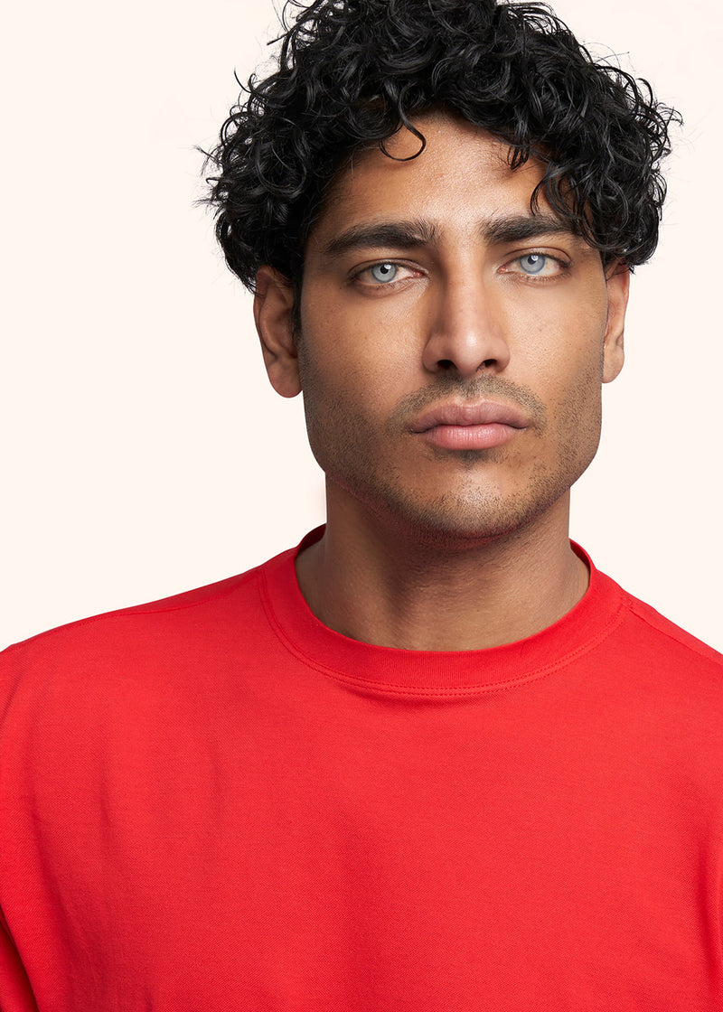 Mauro - T-Shirt rosso Kiton da uomo, in cotone 4