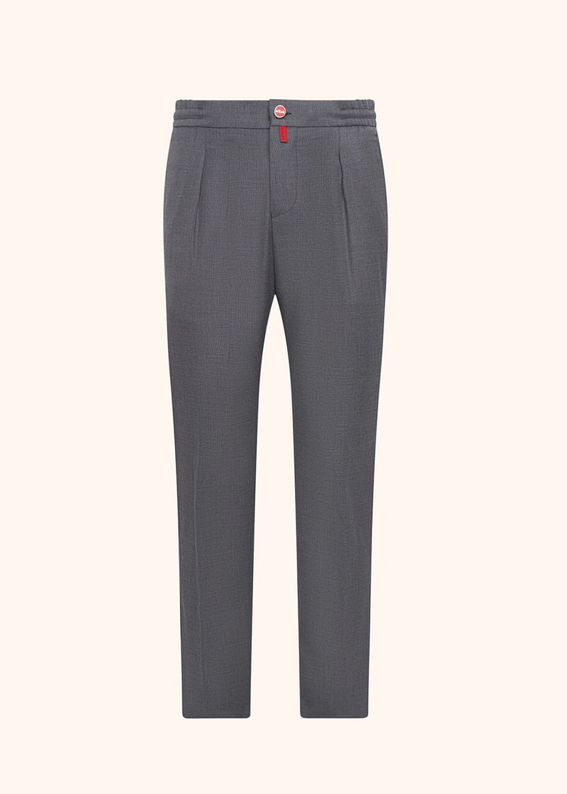 Pantaloni grigio medio Kiton da uomo, in lana 1