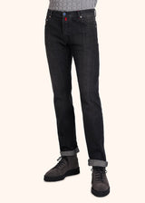 Pantaloni nero Kiton da uomo, in cotone 2