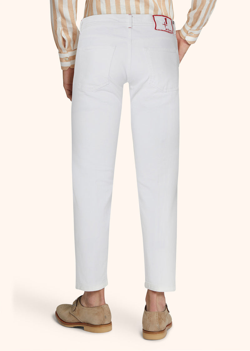 Pantaloni bianco Kiton da uomo, in cotone 3