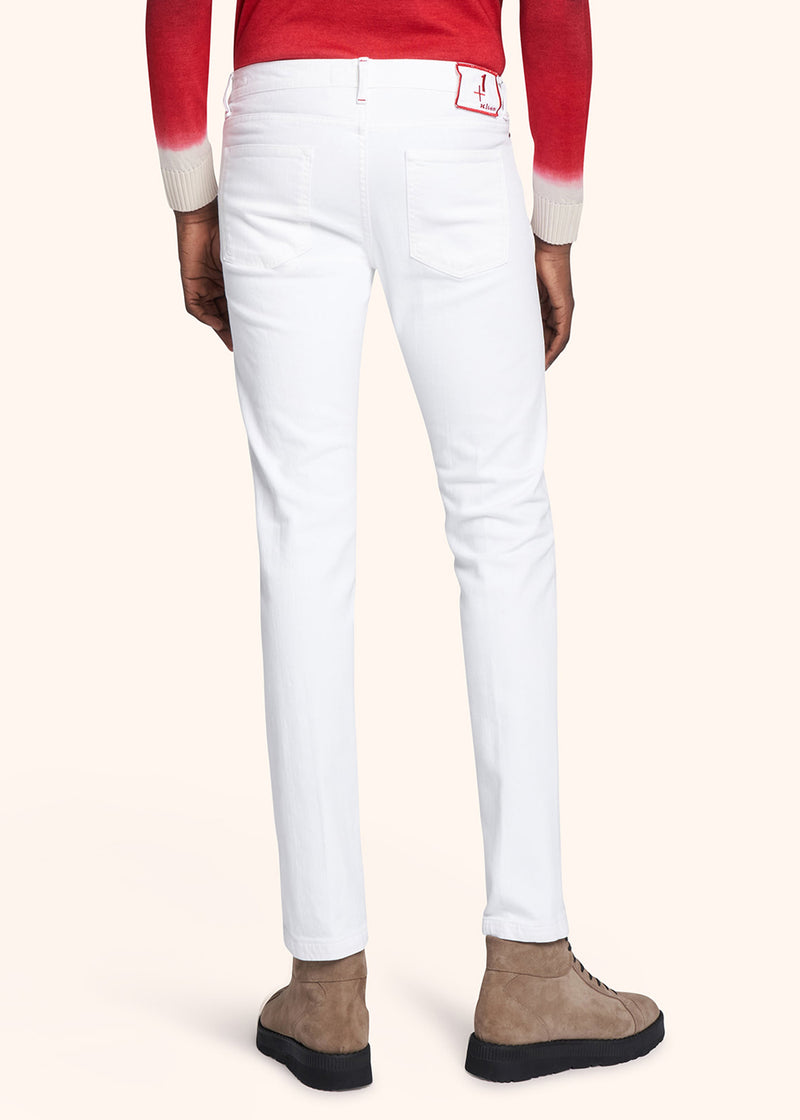 Pantaloni bianco Kiton da uomo, in cotone 3