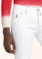 Pantaloni bianco Kiton da uomo, in cotone 4