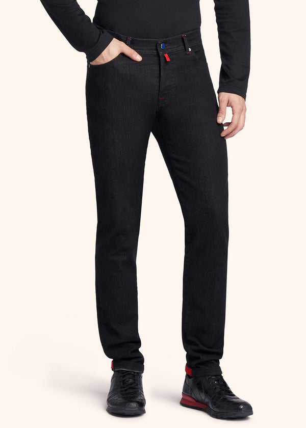 Pantaloni nero Kiton da uomo, in cotone 2