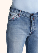 Pantaloni indaco Kiton da uomo, in cotone 4