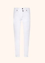 Pantaloni bianco Kiton da uomo, in cotone 1