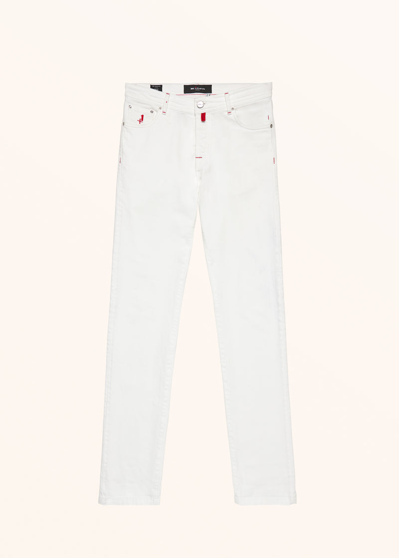 Pantaloni bianco Kiton da uomo, in cotone 1