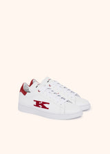 Scarpa Sneakers bianco/rosso Kiton da uomo, in calfskin 2